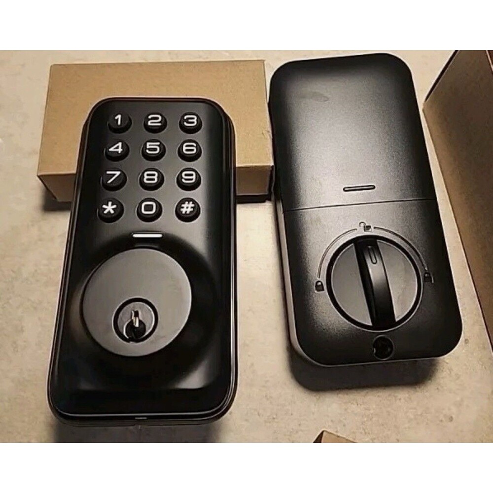 Veise Keypad Digital Deadbolt ZS01 Matte Black Keyless Door Lock Install Kit